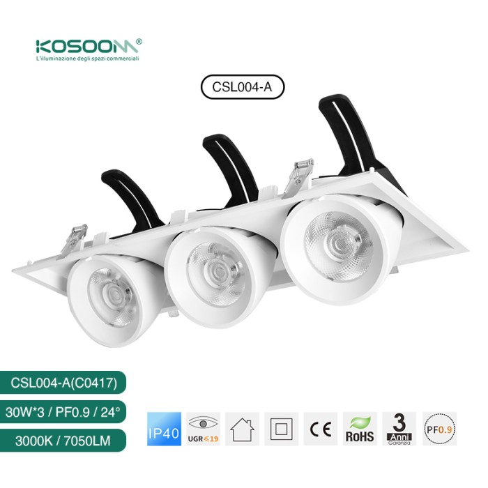 C0417 LED Downlights Acheter en vrac 30W*3 3000K 7050LM CSL004-A KOSOOM-Downlights